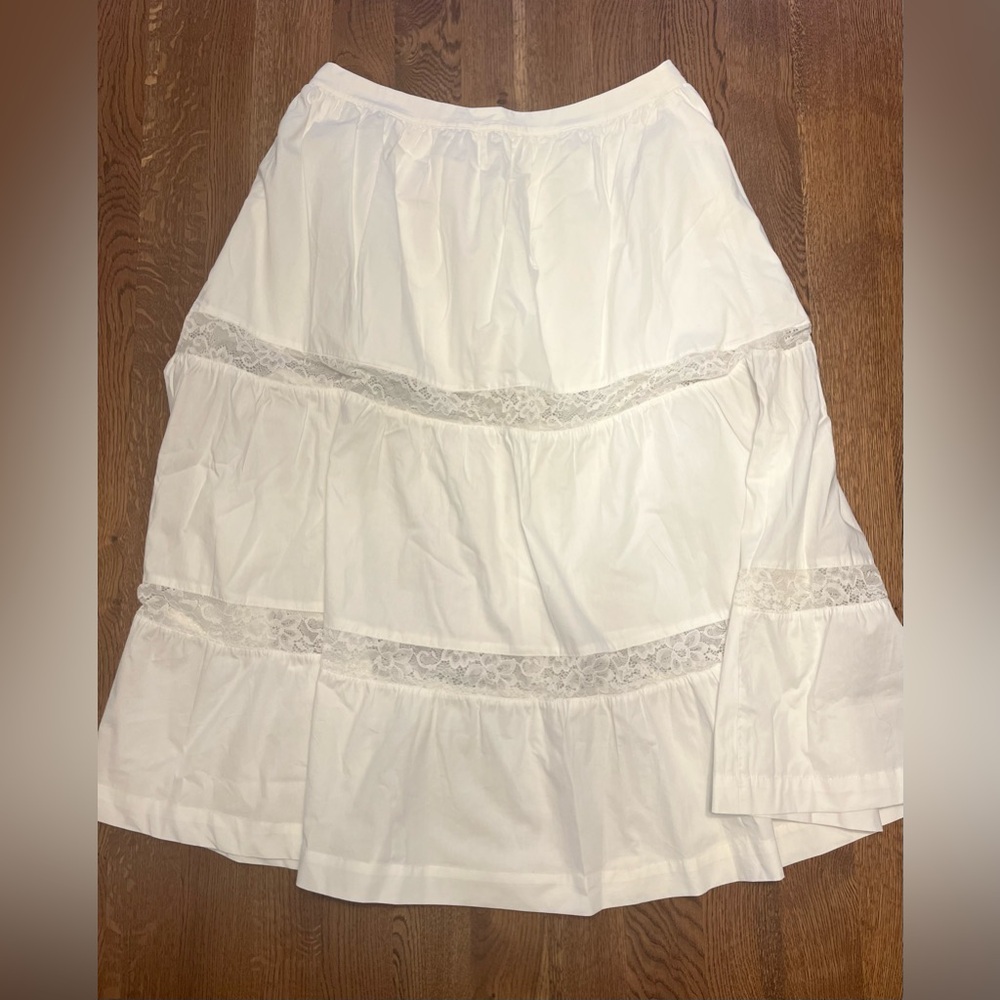 Mistress Rocks White Paneled Midi Skirt